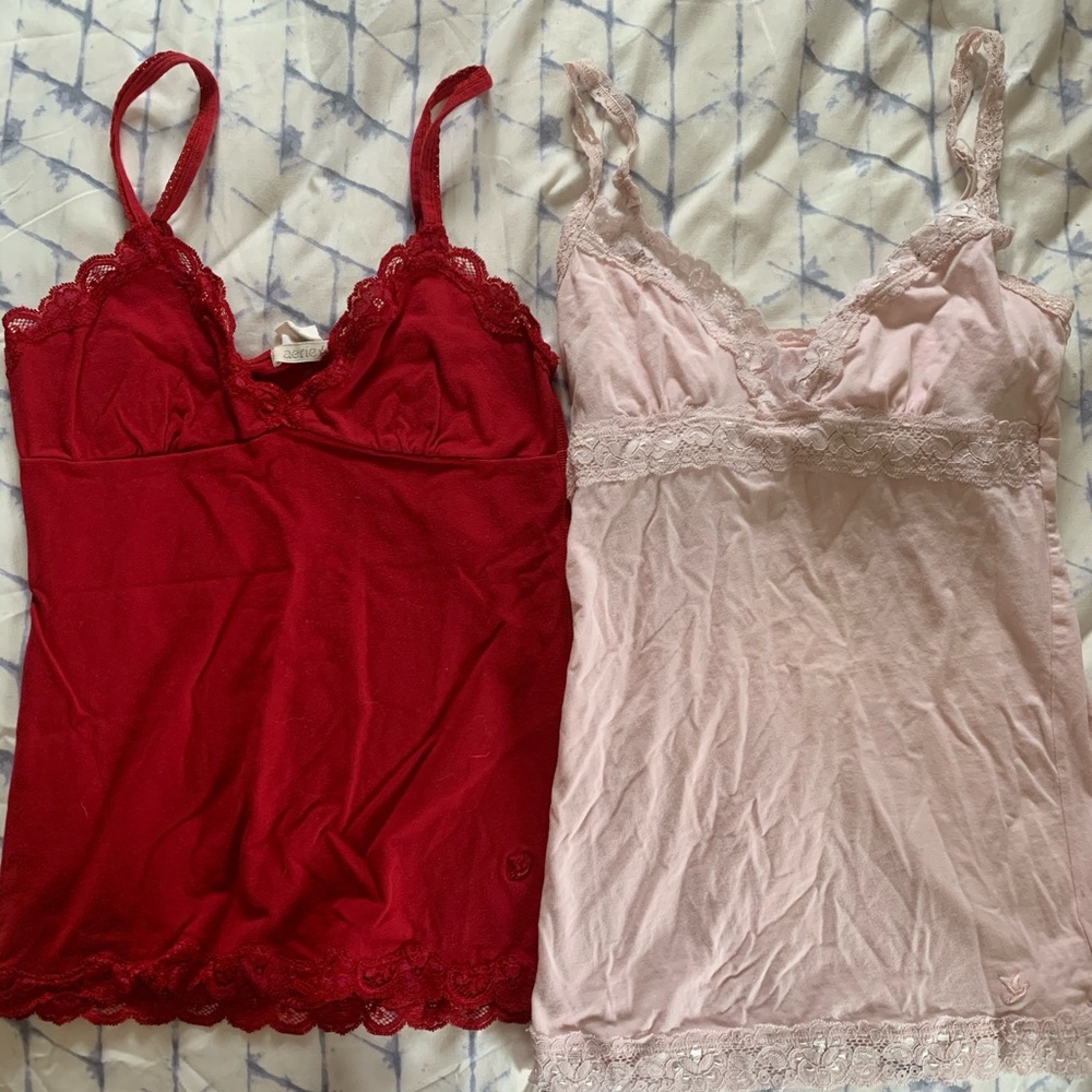 Lot of 2- american eagle lacy cami tank tops